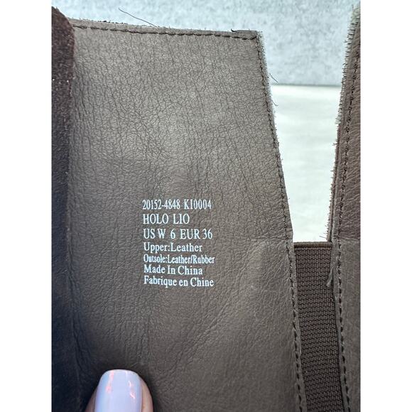 Olukai Women's sz 6 Holo Lio Chocolate Brown Suede Full Zip Riding Boot Harness - Picture 9 of 10